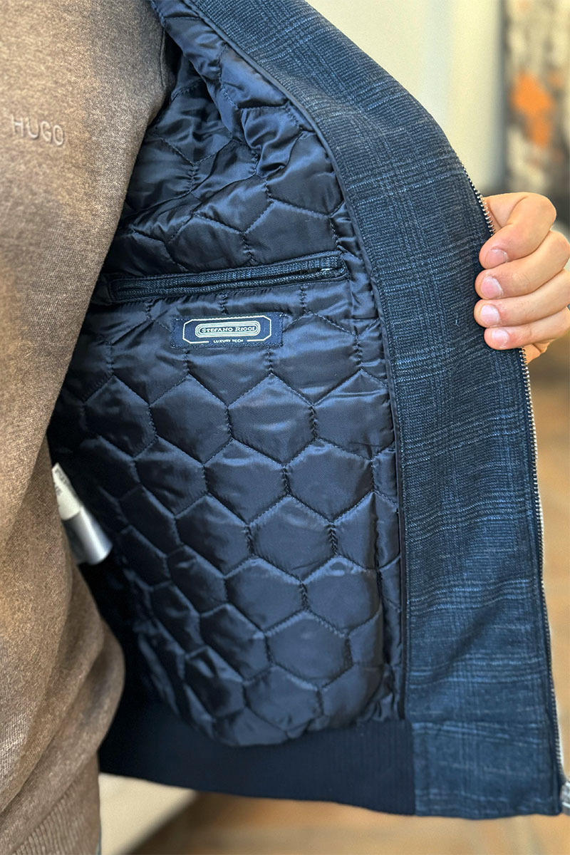 Stеfаnо Riссi Куртка тёмно-синего цвета logo-embroidered