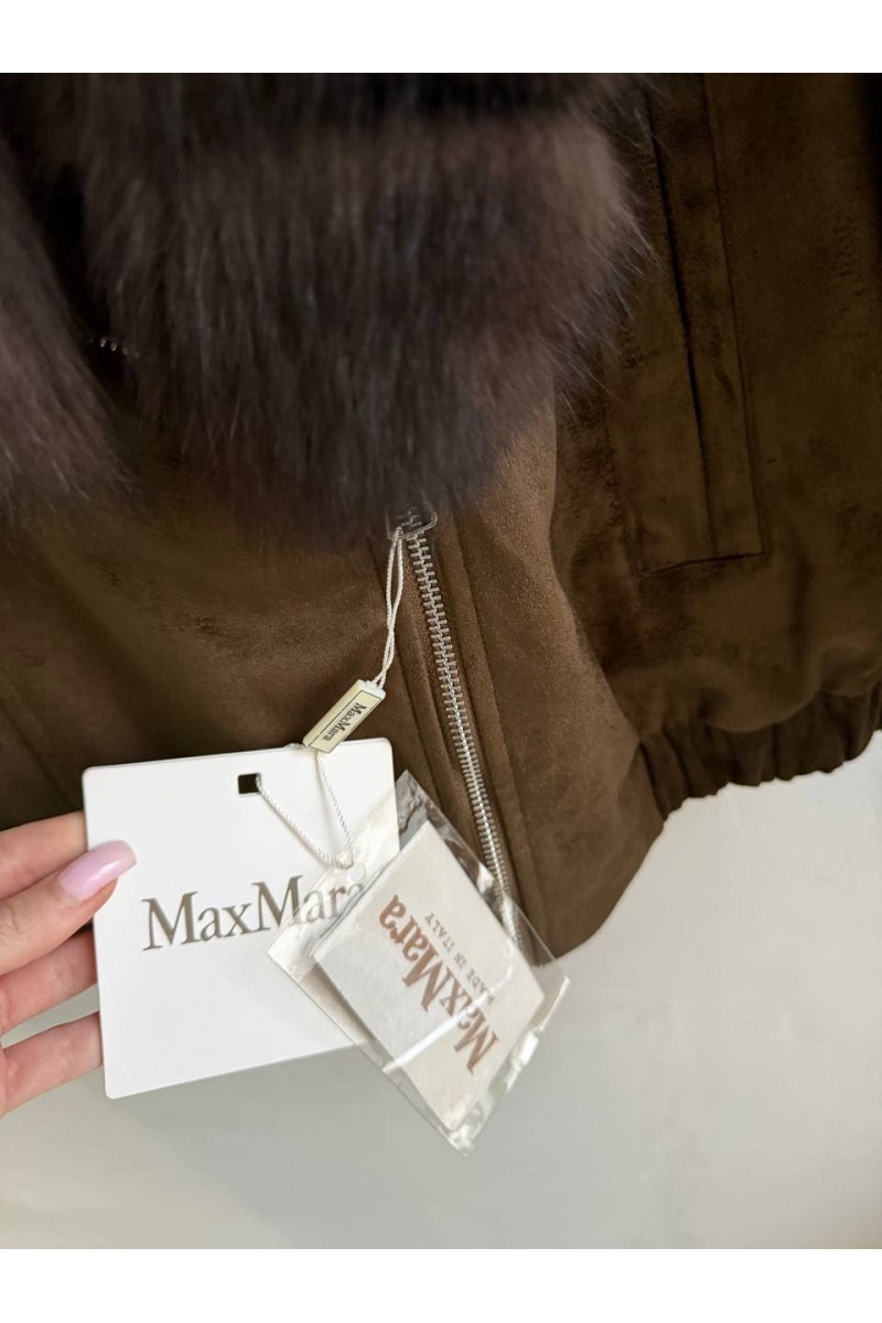 Max Mara Женский бомбер с натуральным мехом premium