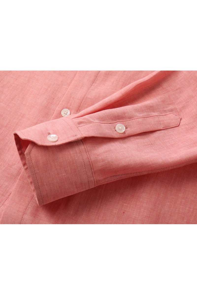 Kiton Льняная рубашка розового цвета premium