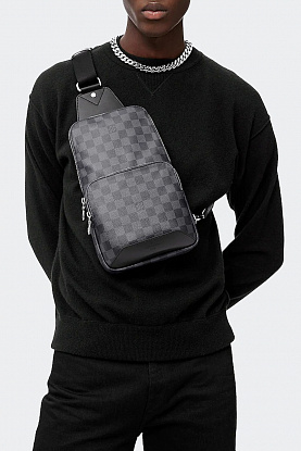 Кожаная сумка Avenue Sling Damier Graphite 21x31x9 см