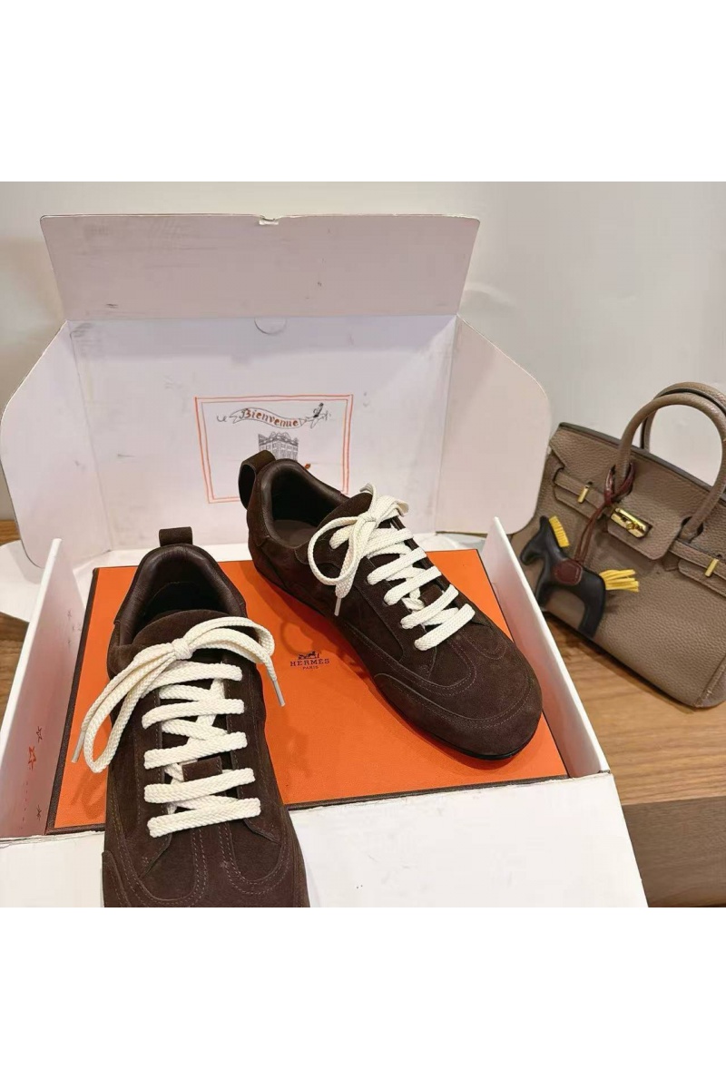 Hermes Женские замшевые кроссовки Master Tenis Master premium
