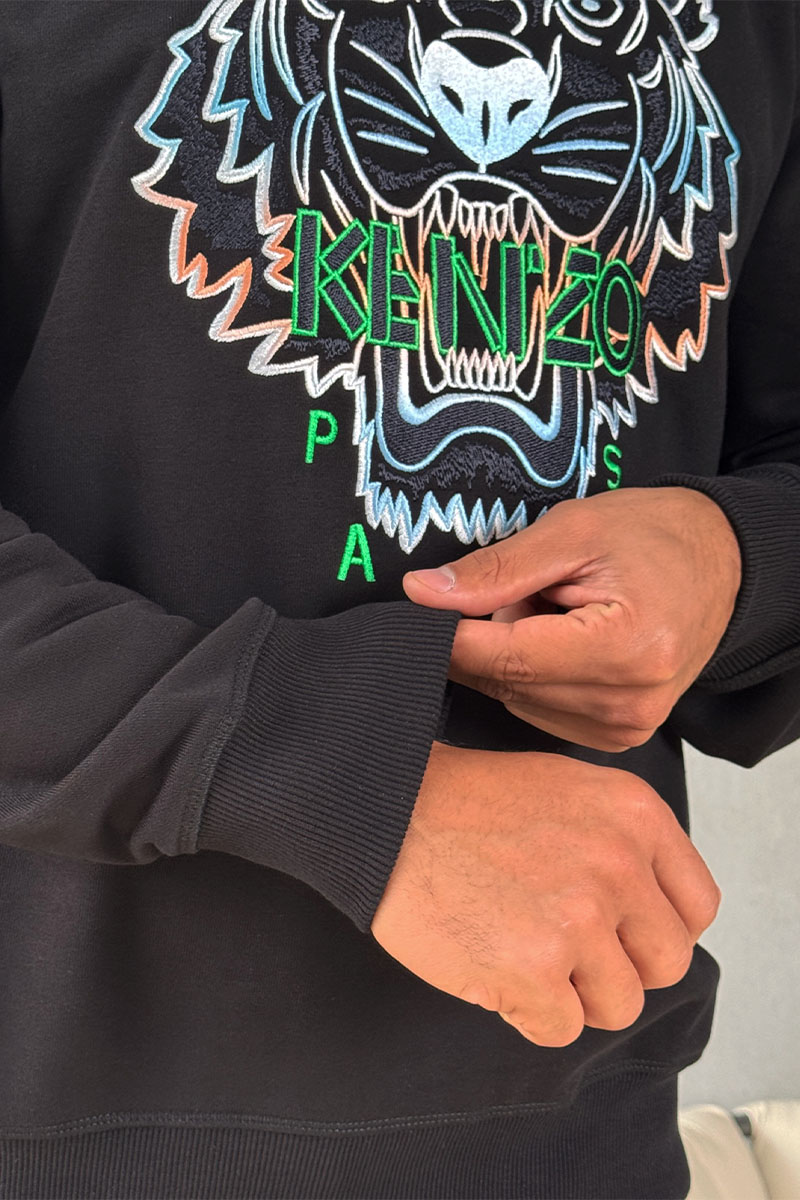 Kenzo Свитшот чёрного цвета Gradient Tiger