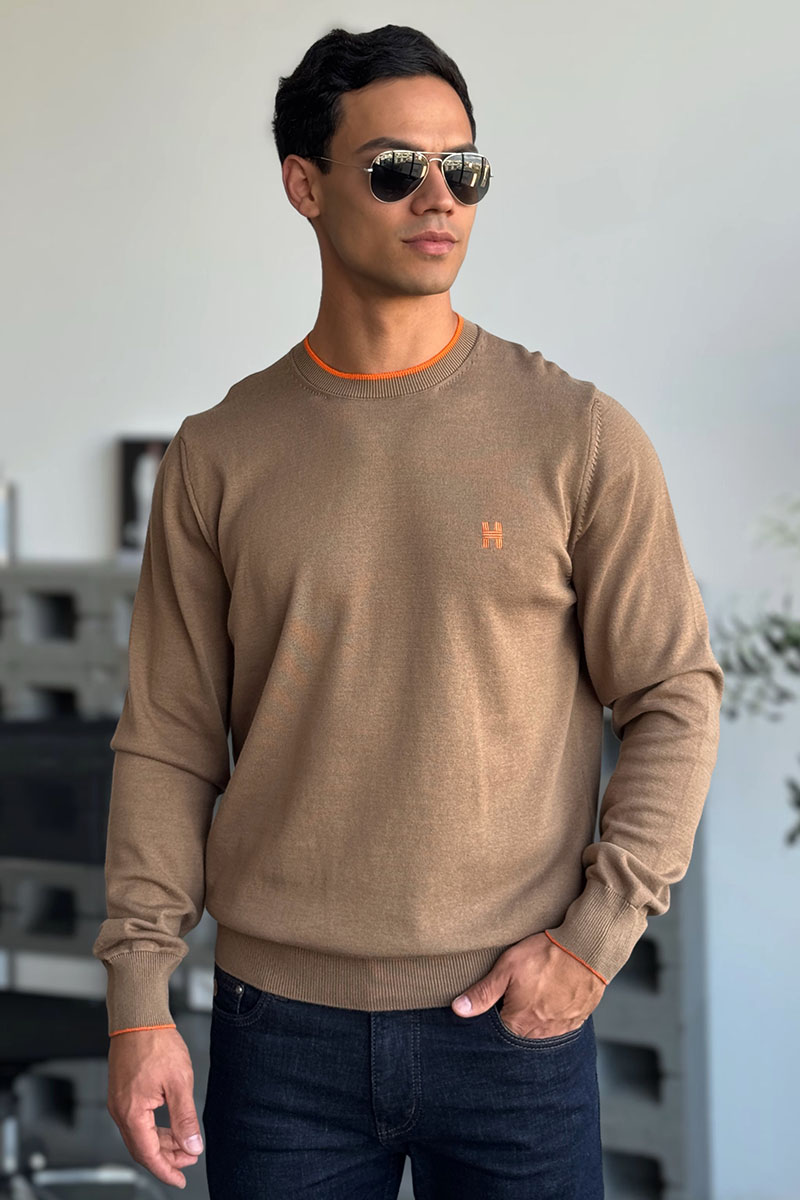 Hermes Мужской джемпер H embroidered - Brown