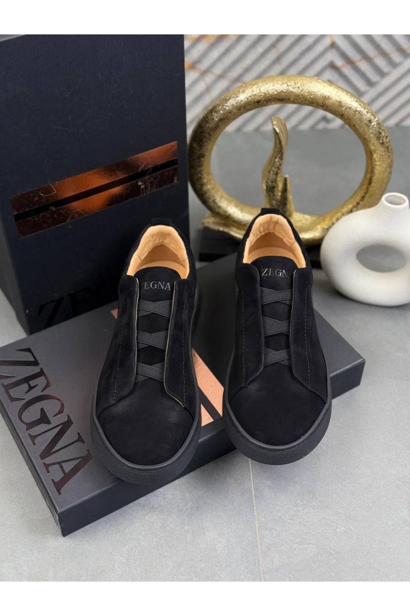 Zegna Замшевые кроссовки Triple Stitch