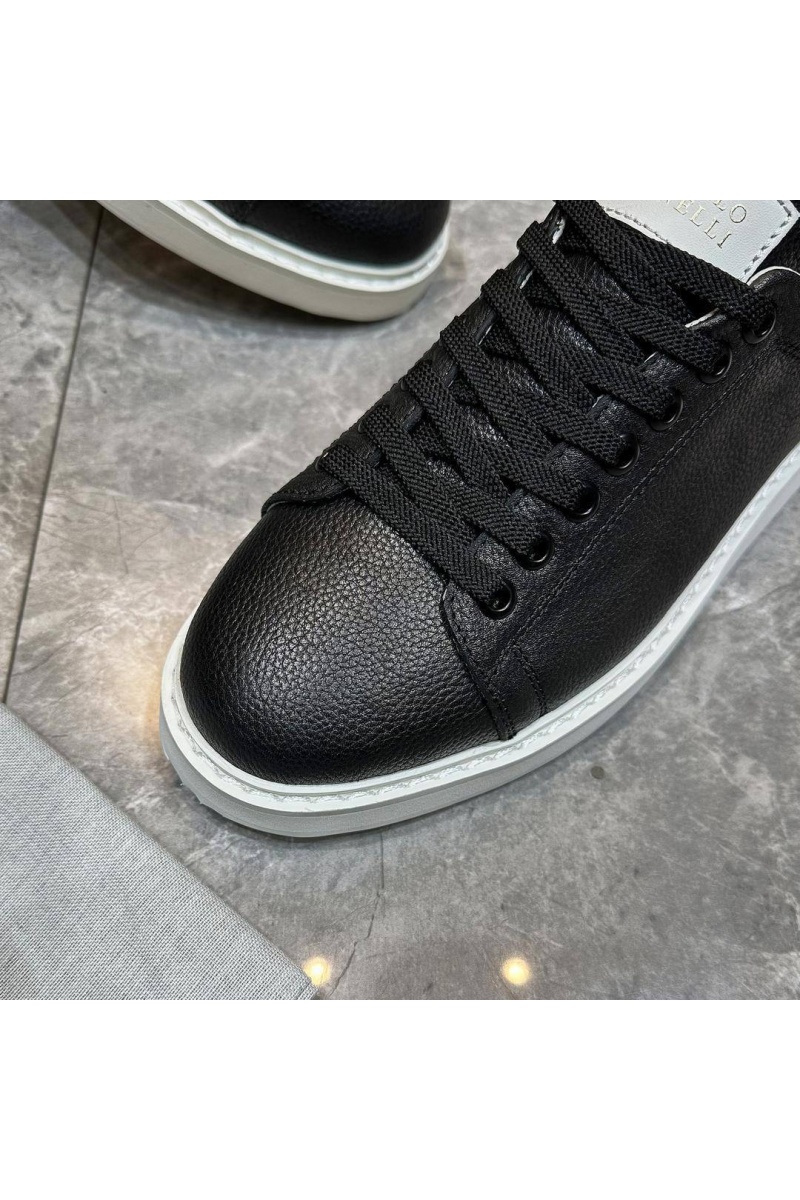 Designer Мужские кроссовки grain leather - Black