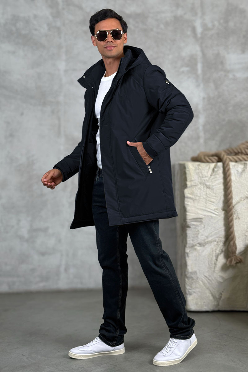 Loro Piana Парка тёмно-синего цвета logo-patch 