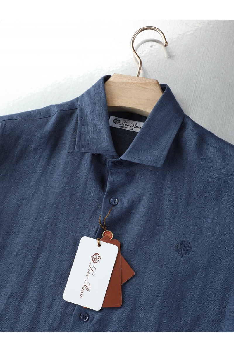 Loro Piana Льняной костюм тёмно-синего цвета premium