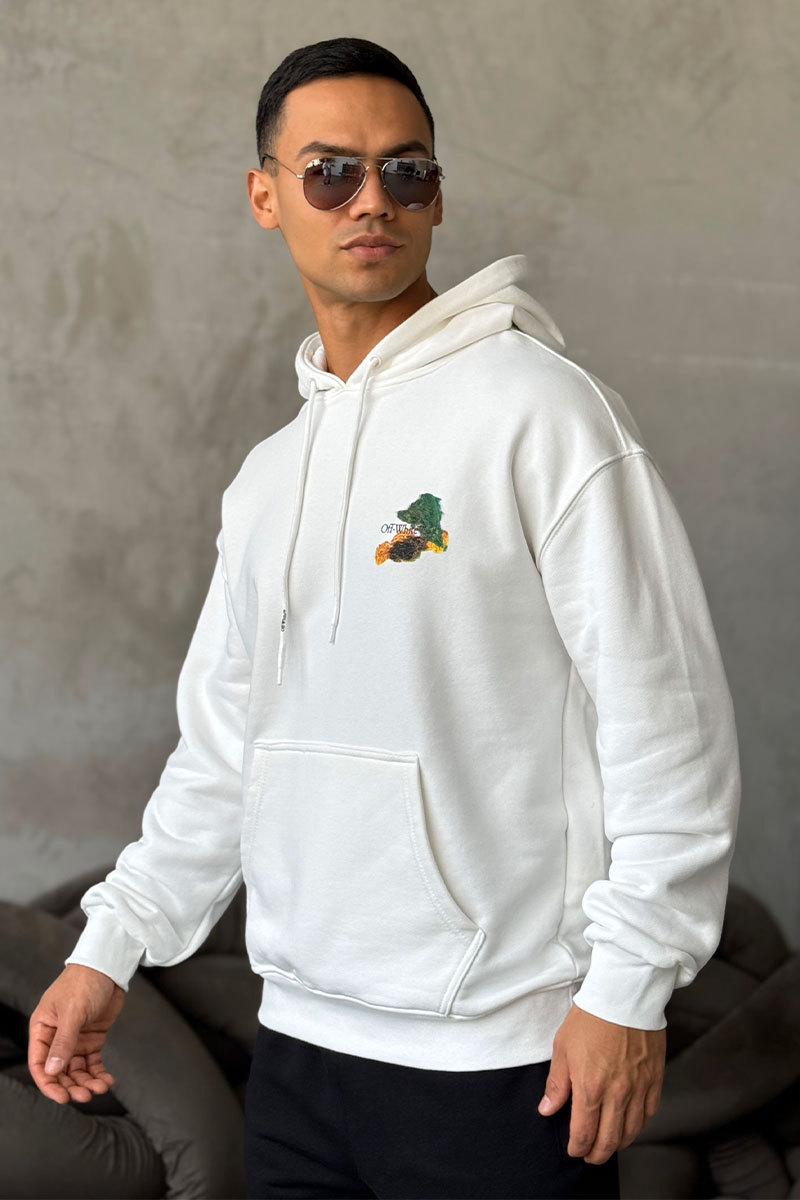 Off-White Мужское белое худи Brush Arrow 