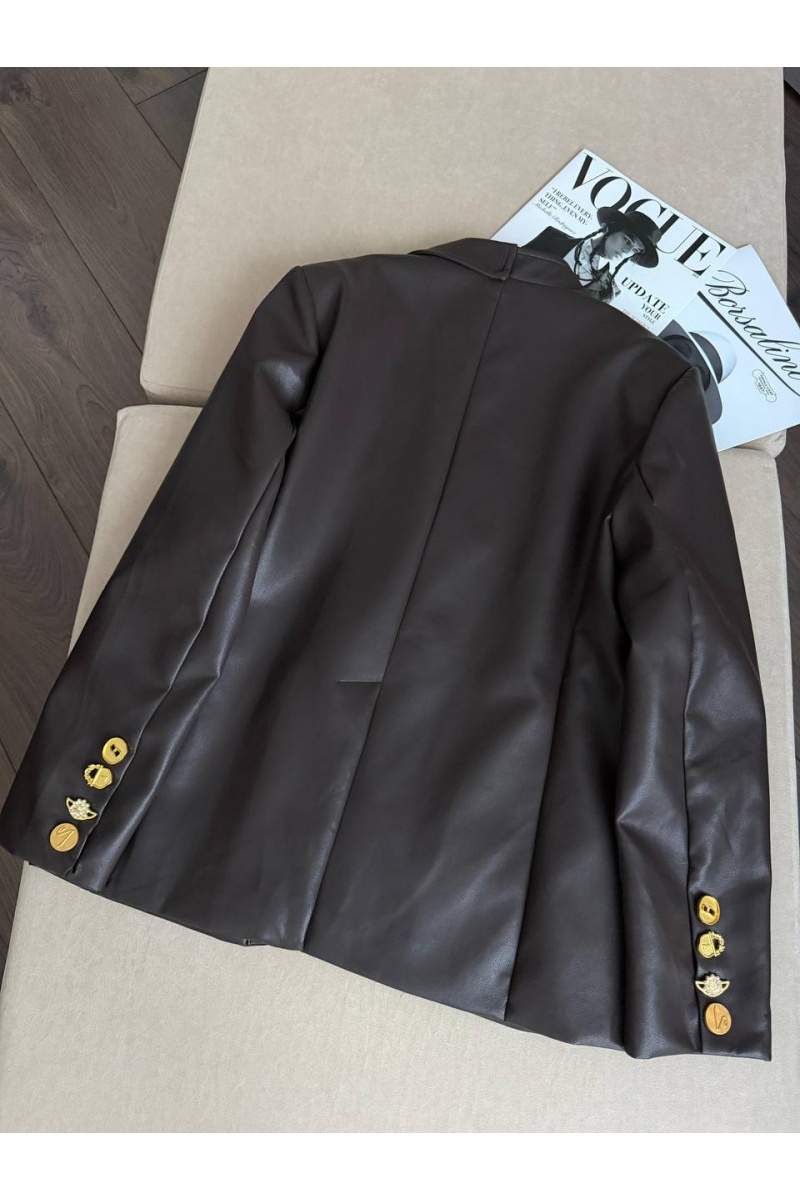 Schiaparelli Женский пиджак из эко кожи Premium - Brown