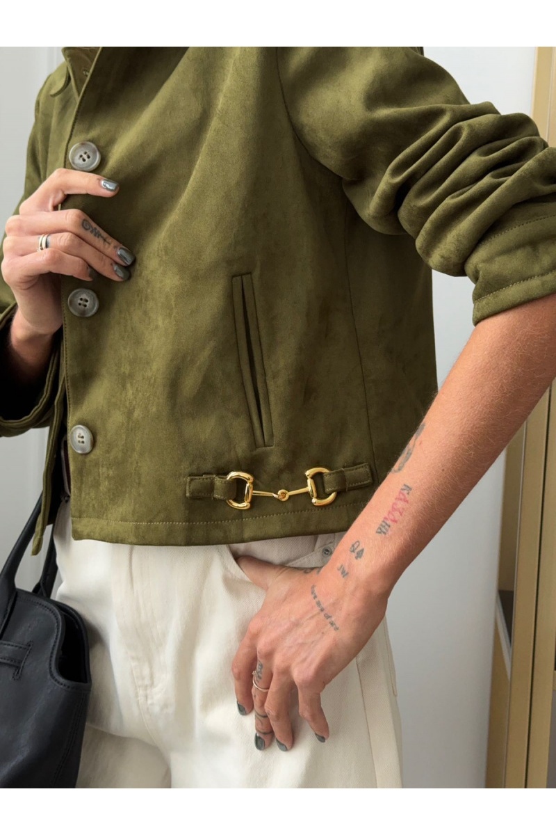 Gucci Женская куртка зелёного цвета GG 