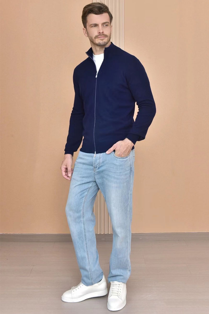 Designer Кашемировый свитер Premium - Dark Blue