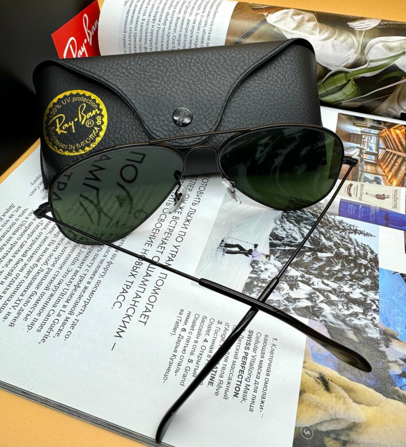 Ray Ban Солнцезащитные очки Aviator Large Metal - Black Mirrored