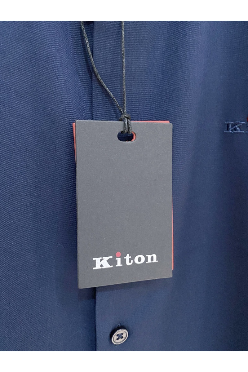 Kiton Мужская тёмно-синяя рубашка premium