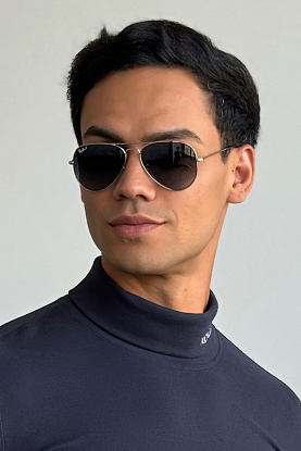 Солнцезащитные очки Aviator Large Metal - Black / Silver