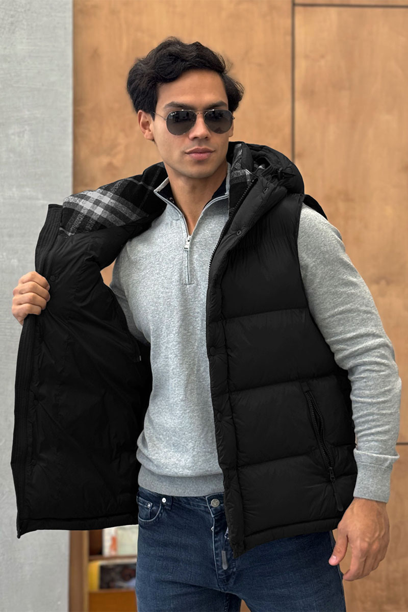 Burberry Чёрная куртка со съёмными рукавами Lockwell logo-patch