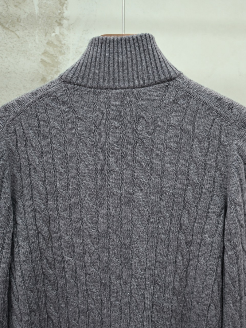 Loro Piana Кашемировый свитер Premium zip-neck - Dark Grey