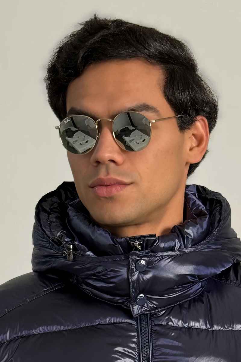 Ray Ban Солнцезащитные очки Round Metal - Green Mirrored