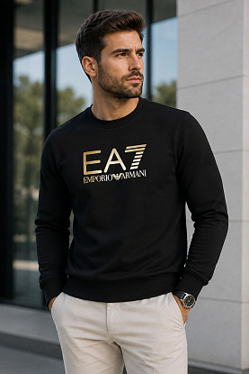 Мужской чёрный свитшот logo-print