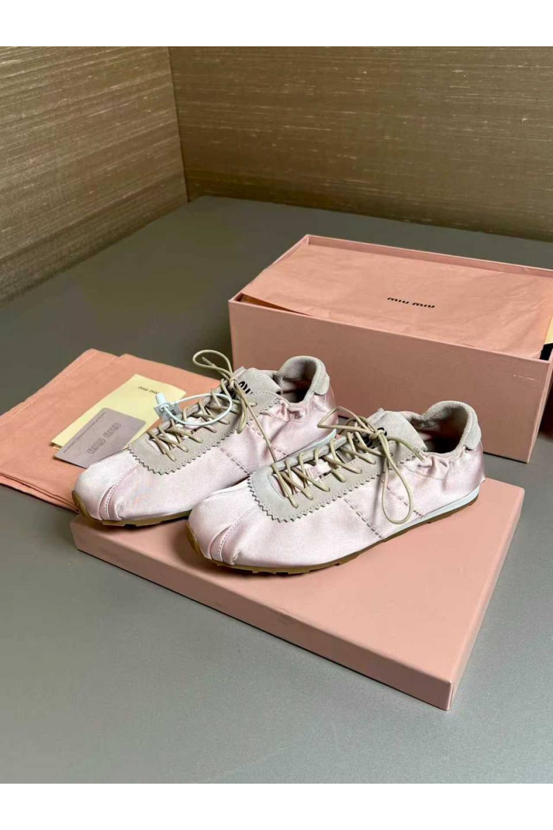 MIU MIU Женские кроссовки Plume Satin premium