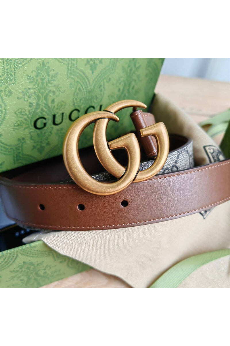 Gucci Комбинированный ремень GG Monogram (ширина 3 см, длина 80 / 85 см)