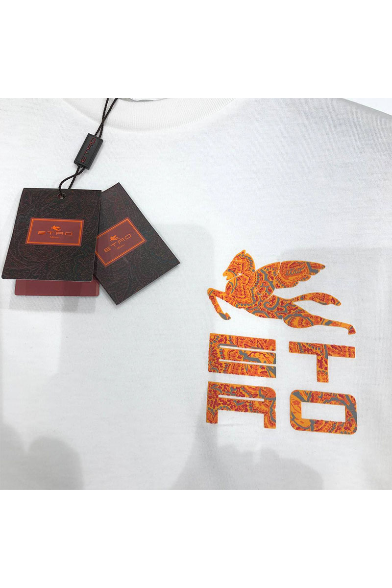 Etro Мужская чёрная футболка Pegasus logo