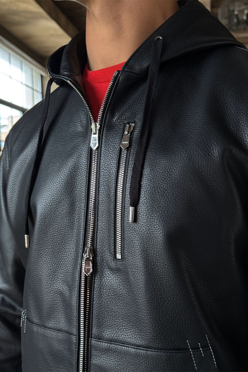 Hermes Мужская кожаная куртка  Premium 