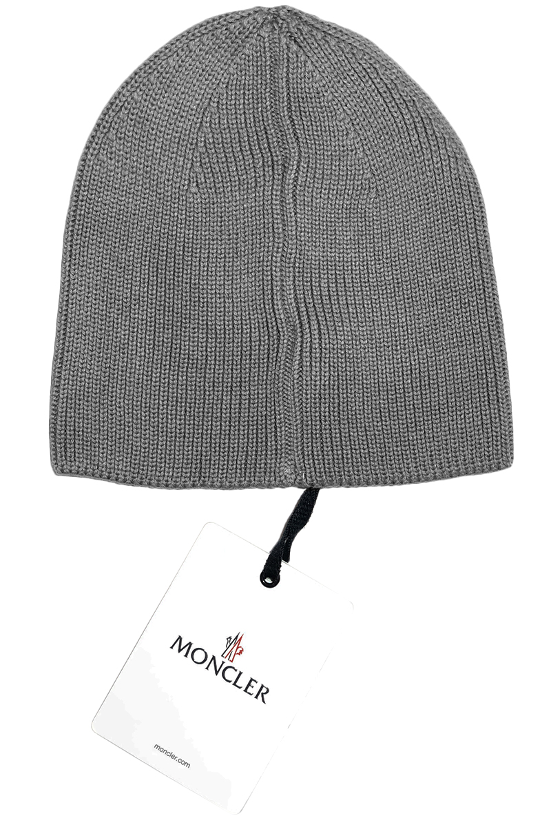 Moncler Мужская брендовая шапка серого цвета