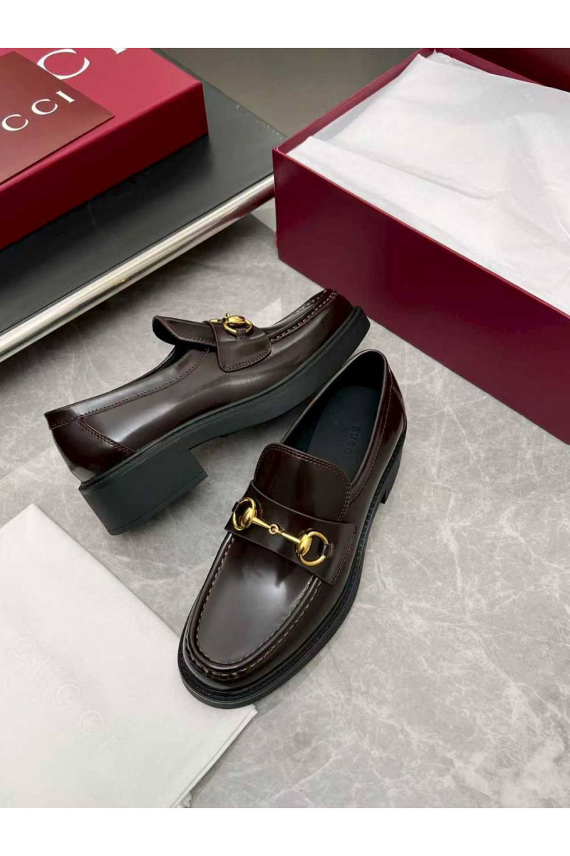 Gucci Женские кожаные лоферы Horsebit premium
