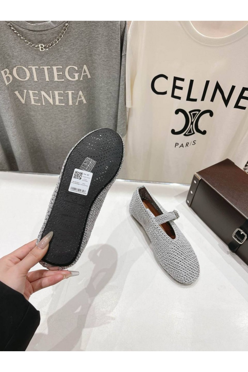 Designer Clothing Женские плетёные балетки ALaia Premium - Grey