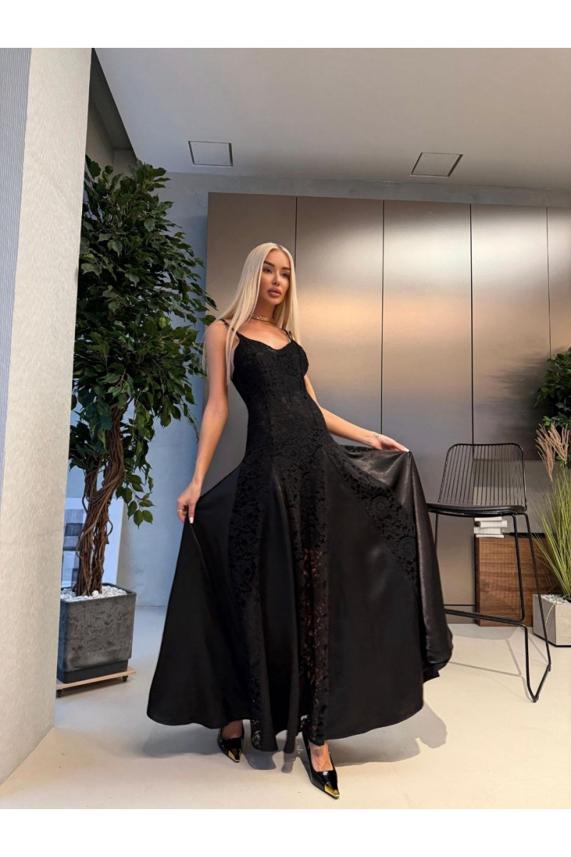 Schiaparelli Женское чёрное платье на бретельках premium