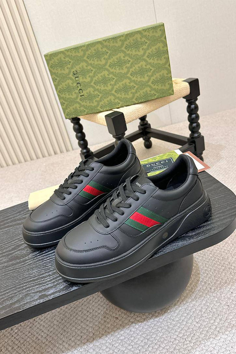 Gucci Мужские кожаные кроссовки 