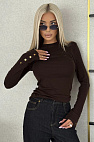 Женский базовый лонгслив Premium - Brown