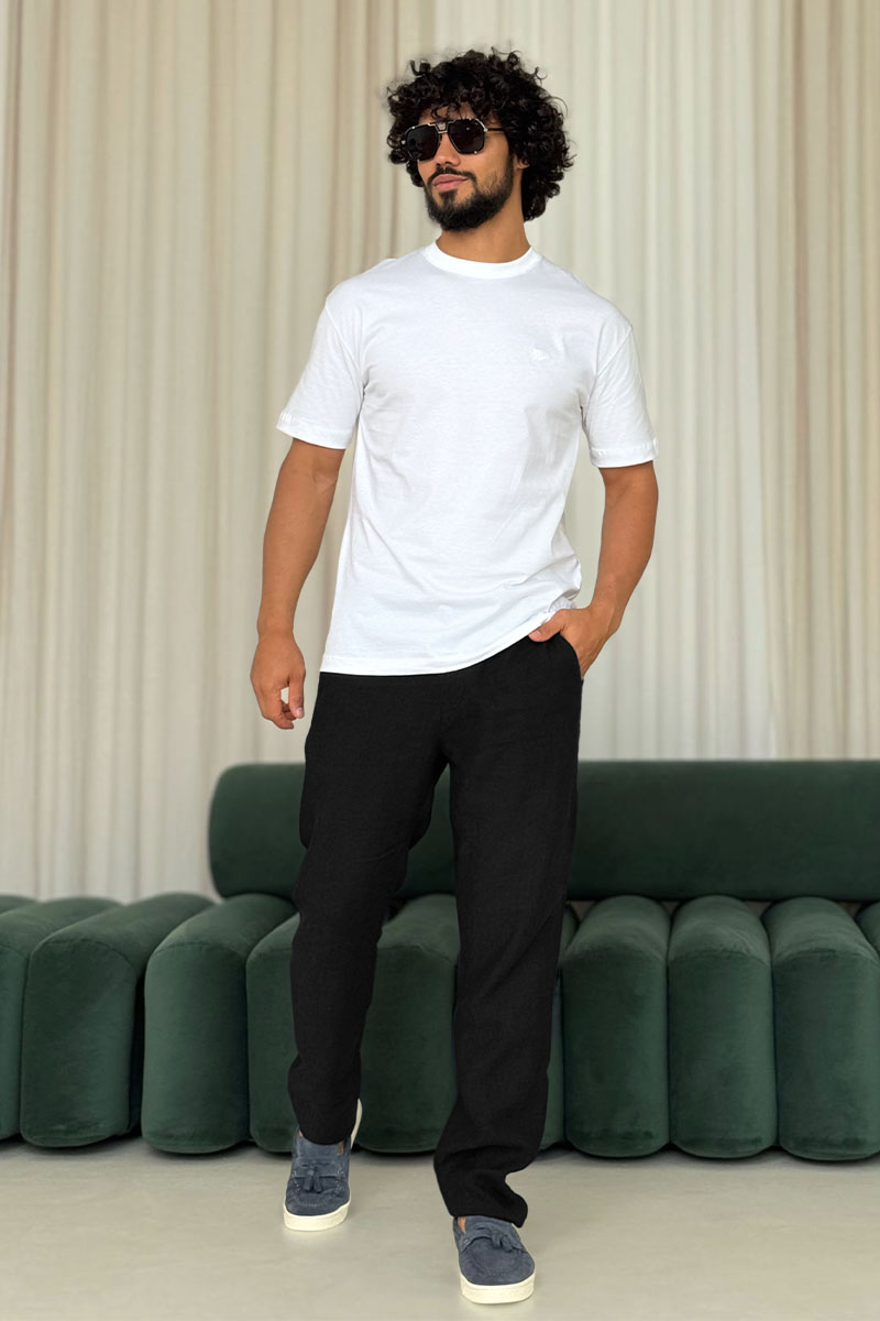 Loro Piana Льняные брюки чёрного цвета 