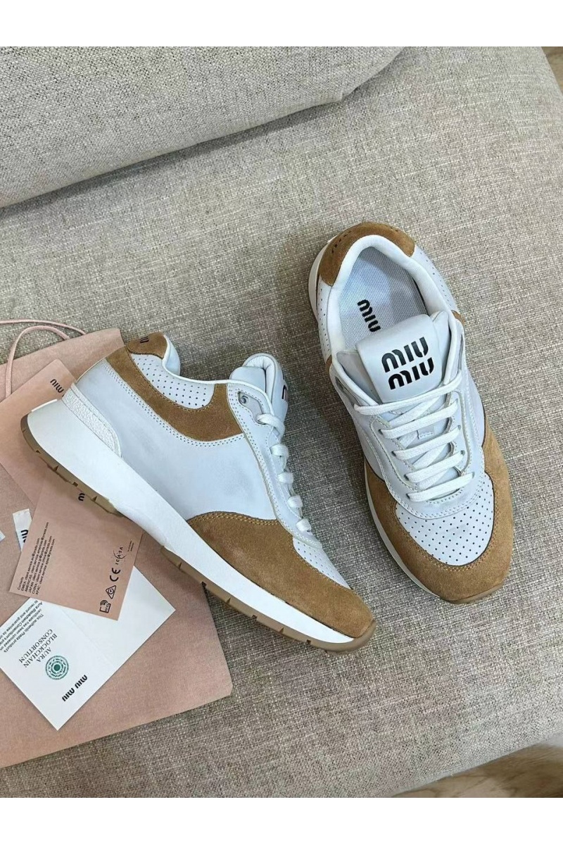 MIU MIU Женские кроссовки Premium - Grey / Brown