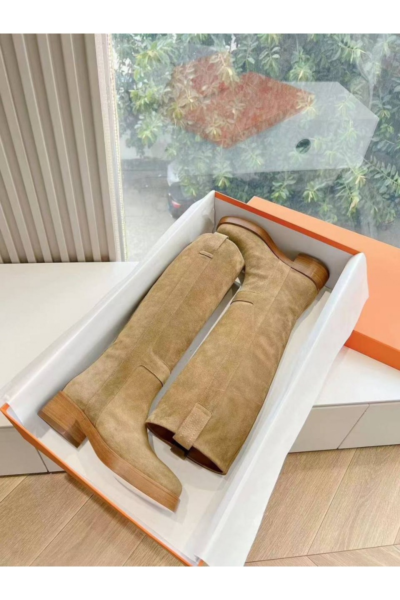 Hermes Женские замшевые сапоги Premium - Brown
