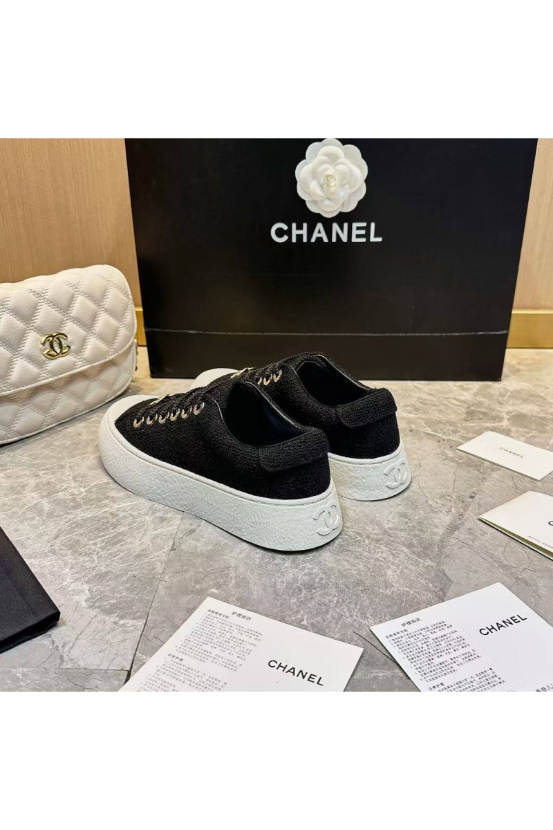 Chаnеl Женские кожаные кроссовки premium