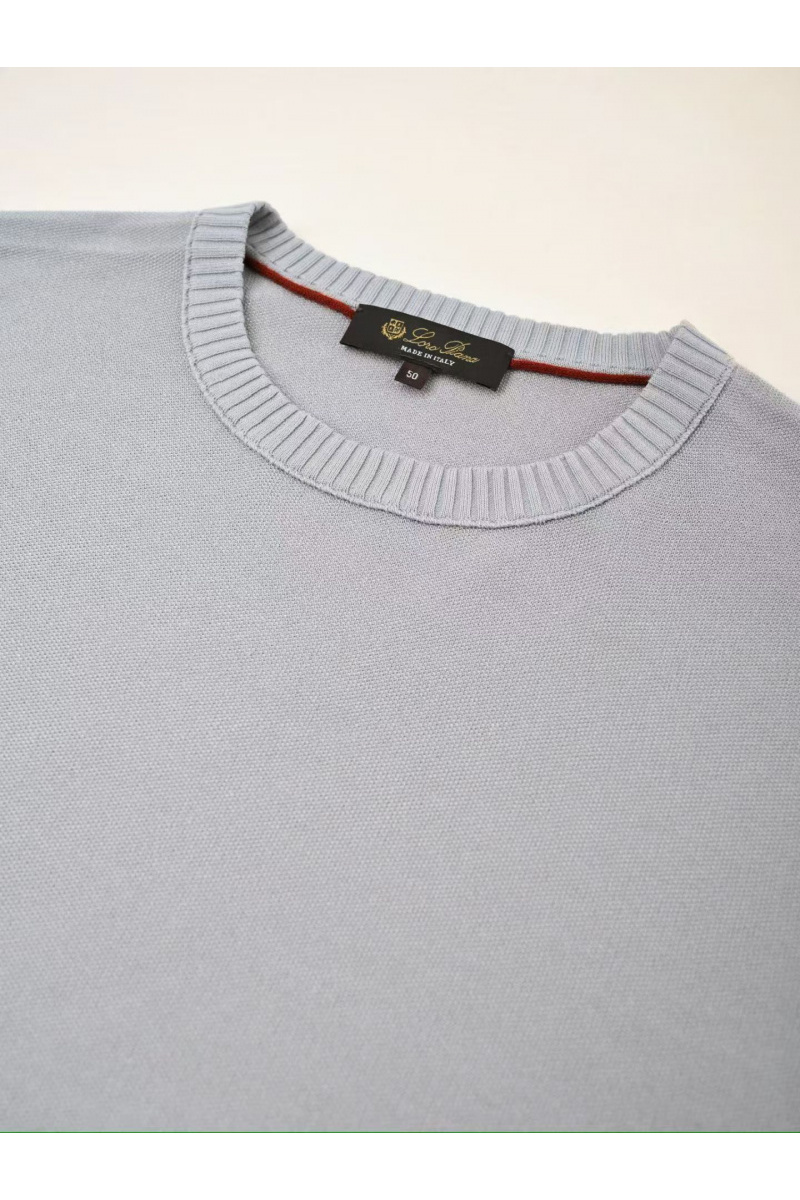 Loro Piana Мужская светло-серая футболка premium