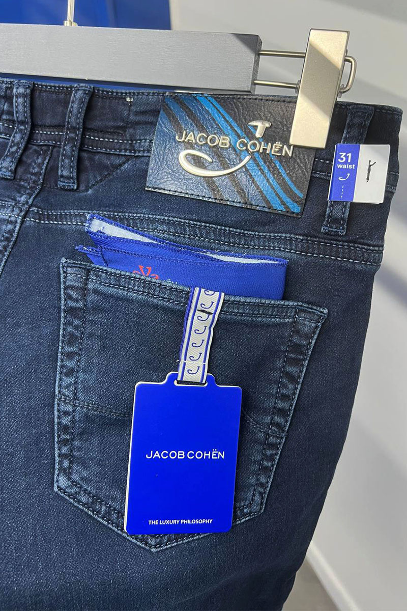 Jacob Cohen Мужские тёмно-синие джинсы straight