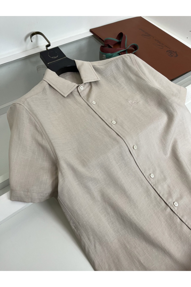 Loro Piana Мужская бежевая рубашка premium