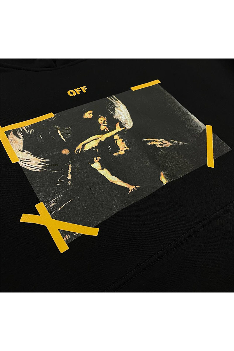 Off-White Чёрное худи Caravaggio Diag graphic-print