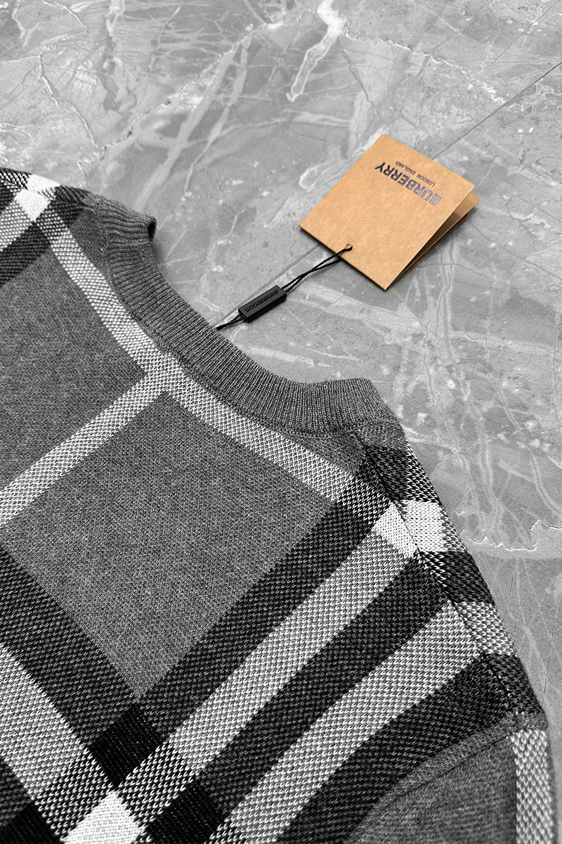 Burberry Мужская серая кофта check pattern 