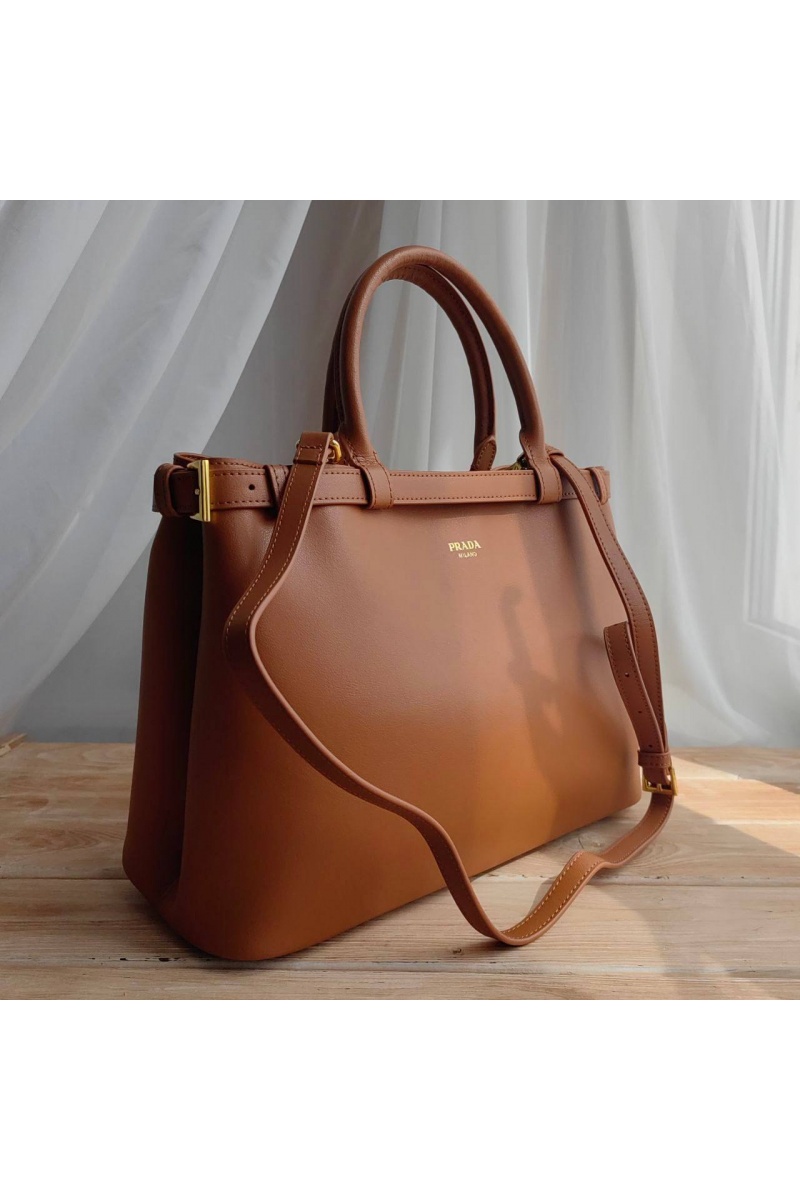 Prada Женская кожаная сумка Buckle 35x25 см (2 расцветки)