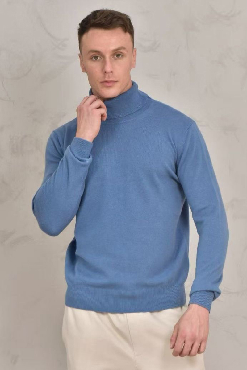 Loro Piana Мужская водолазка Premium - Lake Blue