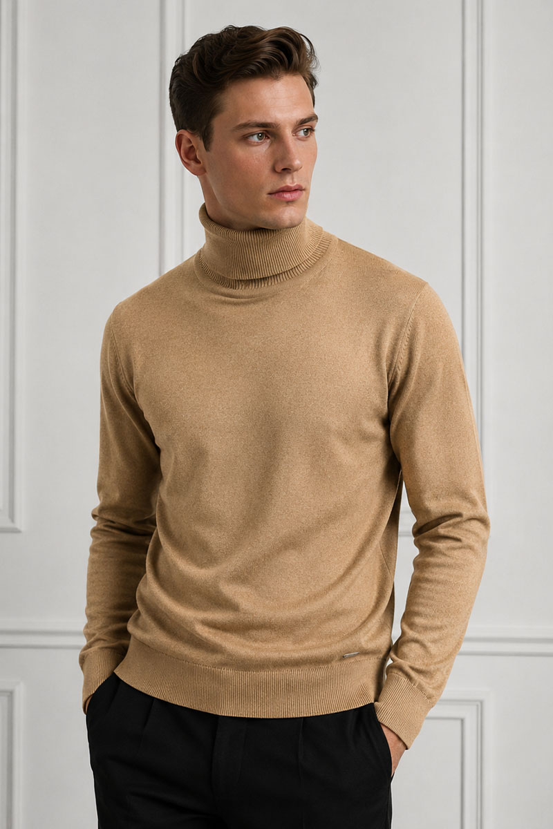 Designer Clothing Мужская бежевая водолазка Maglione