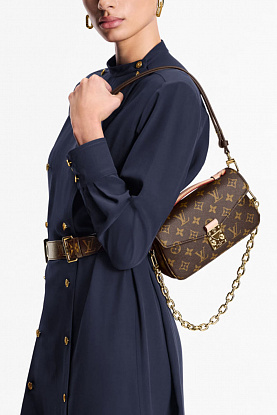 Кожаная сумка Pochette Mini 19x10 см - Brown