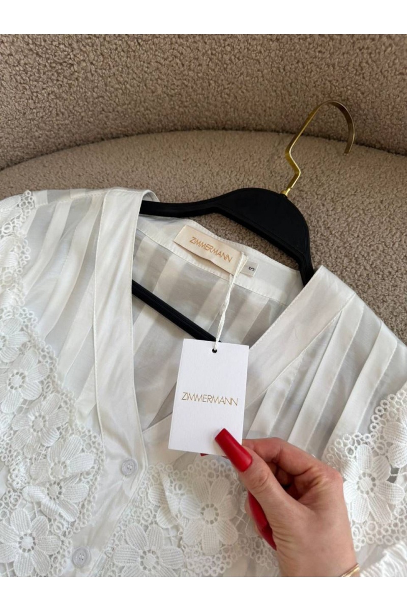 Zimmermann Женское кружевное платье белого цвета Zimmermann