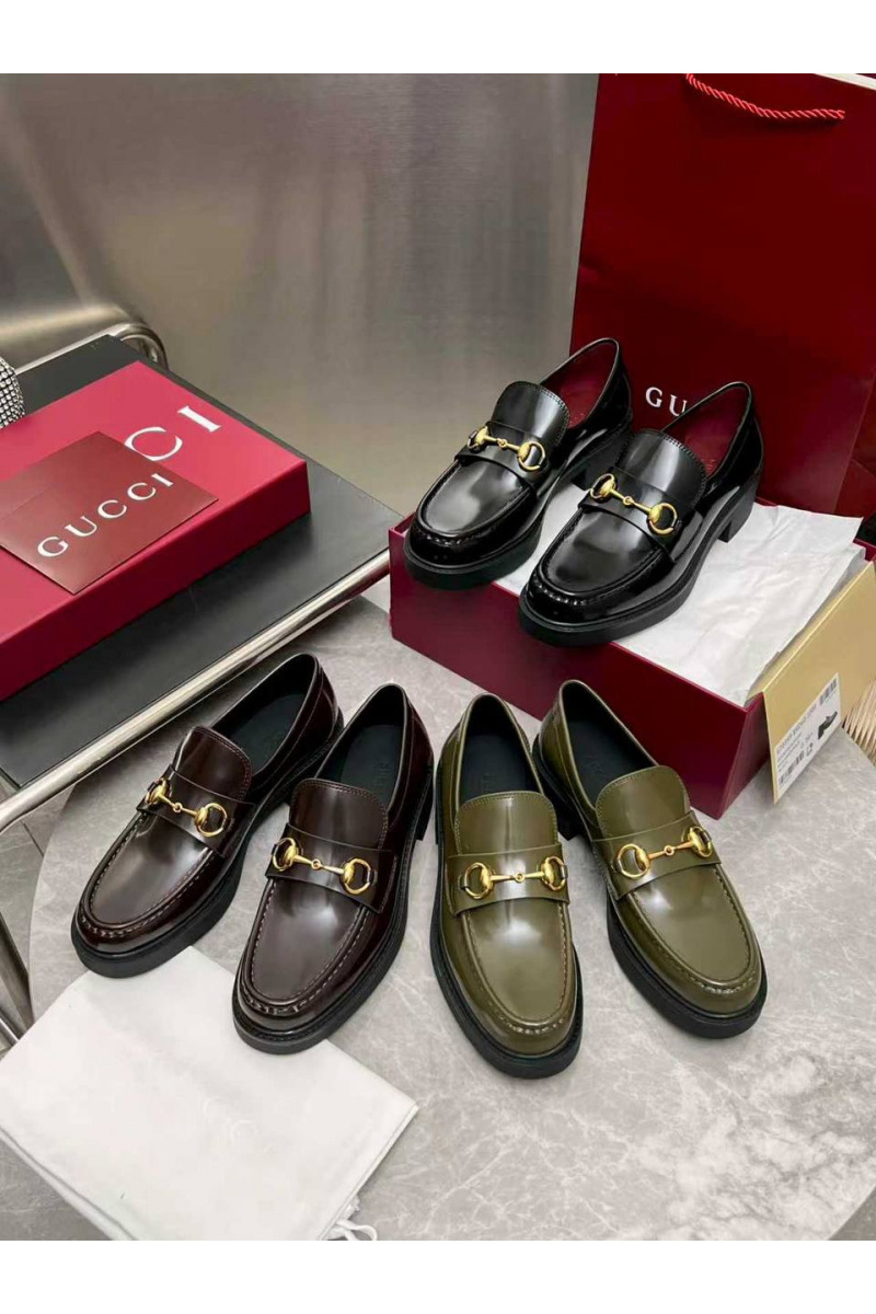 Gucci Женские кожаные лоферы Horsebit premium