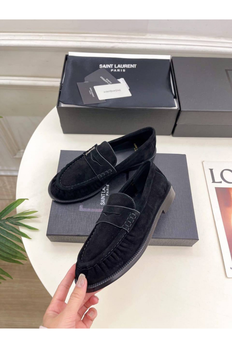 Yves Saint Laurent Женские замшевые лоферы premium