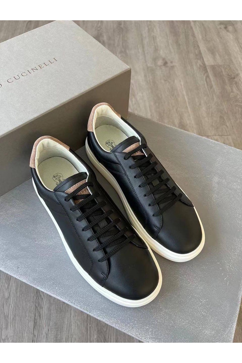 Designer Чёрные кожаные кроссовки  