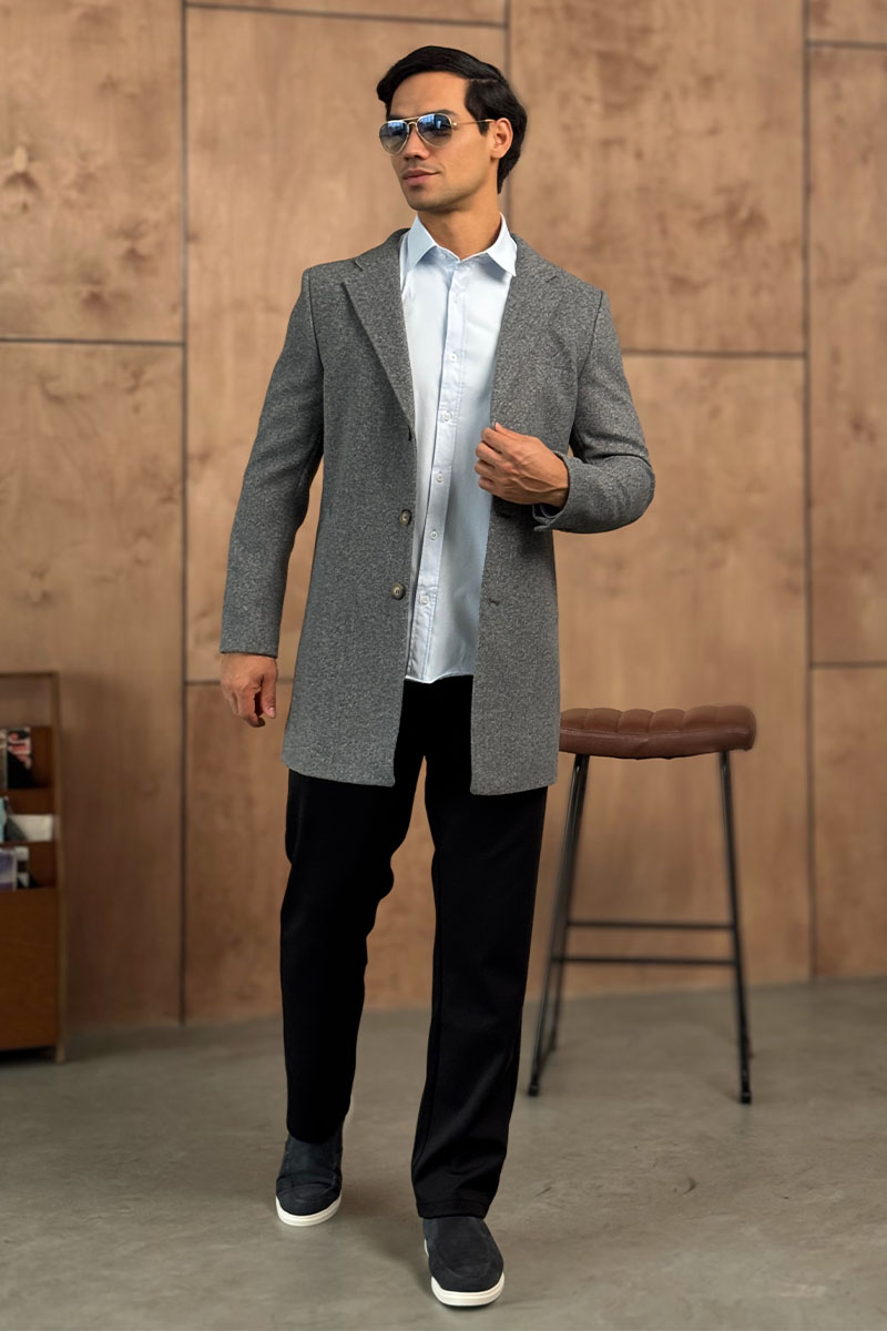 Loro Piana Мужское пальто серого цвета 